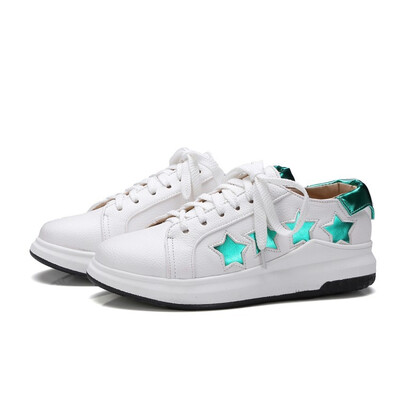 

women shoes sneaker thick sole platform lace up round toe casual sport skateboard