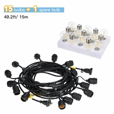 

Tomshine String Light Kit AC120V 225W 492Ft E26 Base Socket Holder 15PCS Pack LED Bulb IP65 Water Resistance for Birthday Party