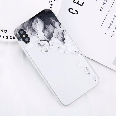 

3D Relief Leaf Print Phone Case For iPhone X Case For iPhone 6 6s 7 8 Plus Flower Soft TPU