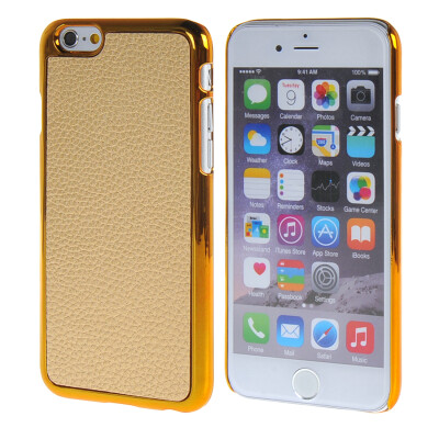 

MOONCASE Litchi Skin Gold Chrome Hard Back Case Cover for Apple iPhone 6 Plus (5.5") Gold