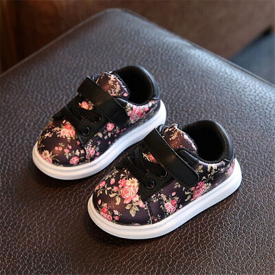 

New Kids Shoes For Girls Fashion Children Casual Shoes Floral Cute Toddler Kids Sneakers Breathable Baby Girls Shoes EU 21-30