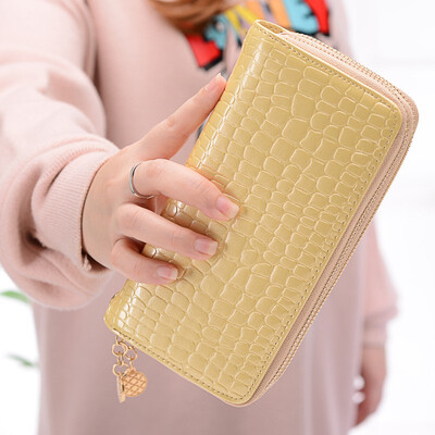 

2018 New Double Zipper Wallet MS High-capacity Long Wallet Change Mobile Phone Leather Handbag Carteira Feminina