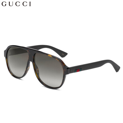 

GUCCI Gucci eyewear sunglasses male personality aviator sunglasses anti-skid rubber temple GG0009S-003 Havana frame gradient brown lens 59mm