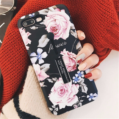 

Hide Ring Stand Holder Case For iPhone X Case 7 8 Plus Floral Flamingo Phone Cases