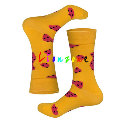 

LIONZONE 2018 Happy Socks Men Women Lovers Colorful Flower Leaf Robot Rabbit Style Combed Cotton Socks Hip-Hop Funny Gift