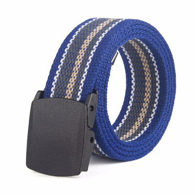 

Metal-free buckle belt striped canvas belt woven belt canvas belt casual cotton belt