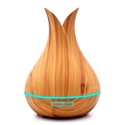 

KBAYBO 400ml Air Humidifier Essential Oil Diffuser wood grain Aromatherapy diffusers Aroma Mist Maker 24v led light for Home