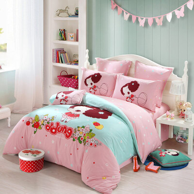 

Mercury Home Textiles Twill Twice Children &39s Cartoon Four - piece Winter Winter Love Song Double 15 - meter Bed