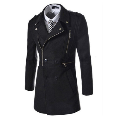 

Zogaa New Men's Wind Coat Zipper Long Slim