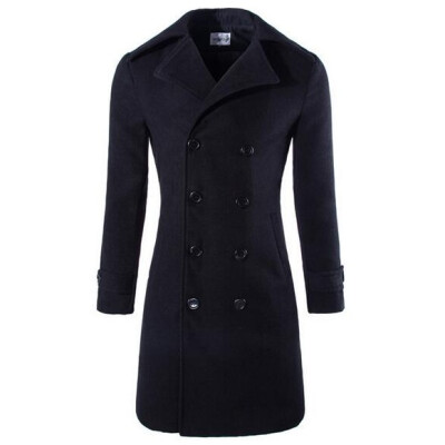 

Zogaa New Men's Wool Coat Double Breasted