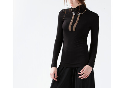 

Canvaus New Women Solid High Collar Modal Long Sleeve T Shirt Undershirt Tops