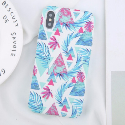 

Green Leaf Print Phone Case For iPhone 8 7 6 6S Plus X Colorful Flower Leaves Pattern Cases Hard PC