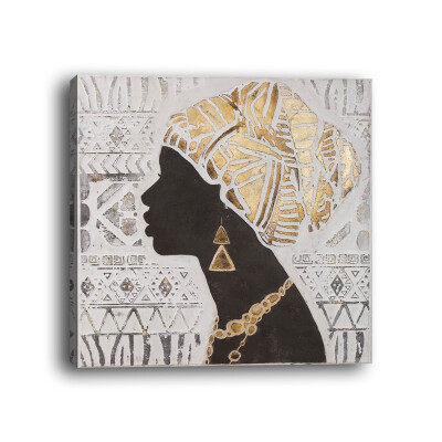 

Framed canvas modern living room bedroom background wall abstract african character decorative painting