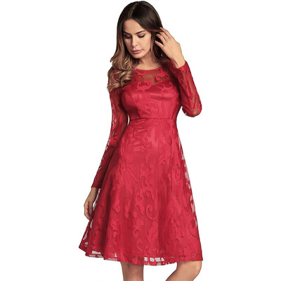 

Women Elegant Solid Hallow Out Lace Mini Dress Vintage Sexy Strapless Tunic Zipper Party Princess Slim Vestidos