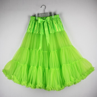 

Buebos Ninos 65cm Soft Fabric Women Pettiskirt Long Sexy Pleated Chiffon Petticoat Rockabilly skirt Tulle Tutu Lady Pettiskirt