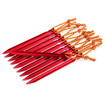 

10Pcs 18cm Aluminum Alloy Outdoor Camping Trip Tent Peg Ground Nail Stakes