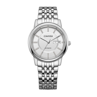 

COMTEX Mechanical Table Calendar Mens Watch Waterproof Stainless Steel Watch Business