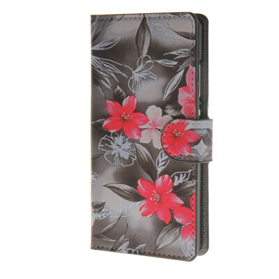 

MOONCASE Flower style Leather Wallet Flip Card Slot Stand Pouch Case Cover for Huawei Ascend P8 lite A12