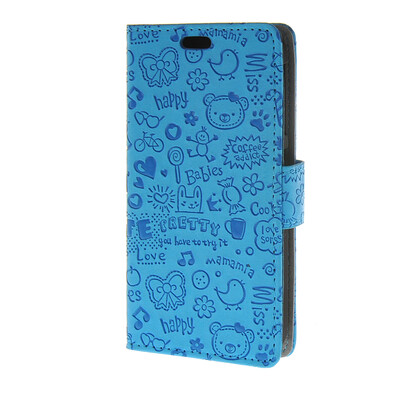 

MOONCASE Magic Girl lovely Flip Pouch Card Holster PU Leather Wallet чехол для HTC Desire 320 Blue