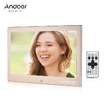 

Andoer 10 LED Digital Photo Frame 720P Video Music Calendar Clock TXT Player 1024 600 Resolution Metal Frame with Remote Contro