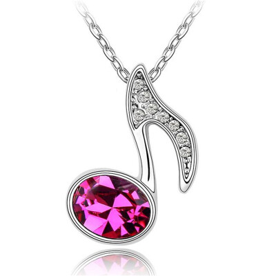 

Austrian Crystal from Swa Elements Women High Quality Necklace Pendant Fashion Jewelry Female Accessories White Gold Plated 2274