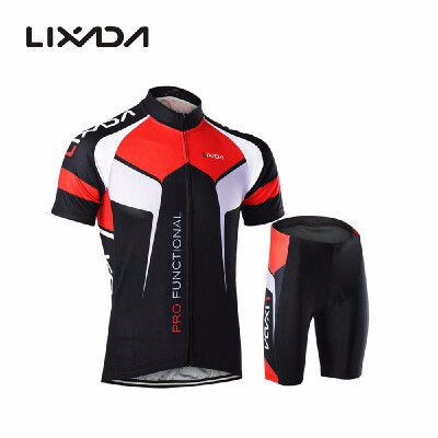 

Men Breathable Quick Dry Comfortable Short Sleeve Jersey Padded Shorts Cycling Clothing Set Riding Sportswear