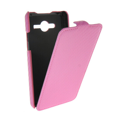 

MOONCASE Carbon fiber Leather Bottom Flip Pouch ЧЕХОЛ ДЛЯ Samsung Galaxy Core 2 II G355h Pink