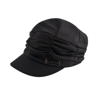

MyMei Stylish Army Military Flat Top Caps Hat Drape Layers Beanie Rib Brim Visor Cap