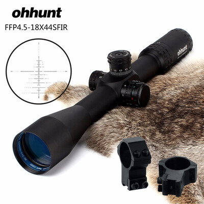 

ohhunt FFP 45-18X44 SFIR First Focal Plane Hunting Optical Riflescopes Side Parallax RG Glass Etched Reticle Lock Reset Scope
