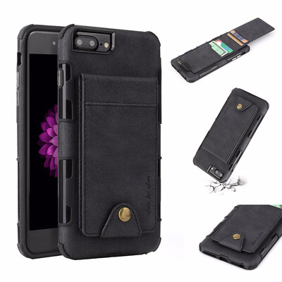 

SHS Phone Case For Iphone 6 Plus6s Plus7 Plus8 Plus Fashion Linen Clasp Card slot Multifunctional Wallet Full Cover