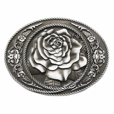 

New Vintage Oval Rose Flower Western Belt Buckle Gurtelschnalle Boucle de ceinture