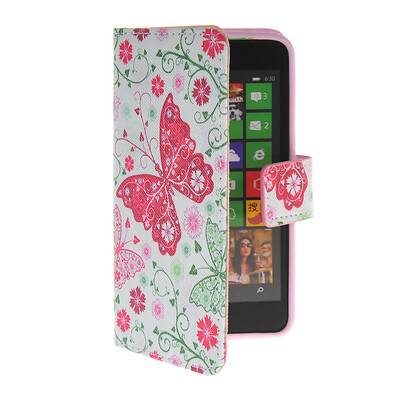 

MOONCASE Pattern Style Leather Side Flip Wallet Card Slot Pouch Stand Shell Back ЧЕХОЛ ДЛЯ Nokia Lumia 630