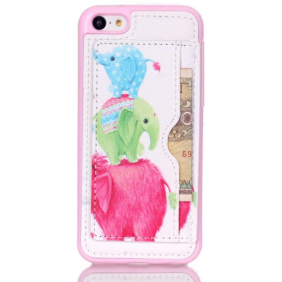 

MITI 2015 New arrive Apple iPhone 5C case Painted cartoon character Unique Plug-in Card Stand Cell Phone Case Cover