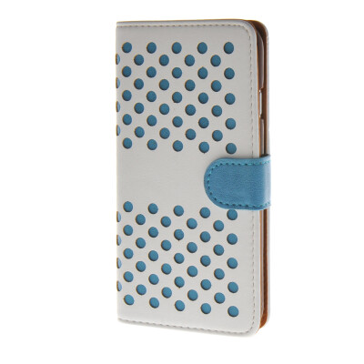 

MOONCASE Polka Dot Leather Card Slot Holster Pouch Stand Shell Case Cover for Apple iPhone 6 Plus ( 5.5 inch ) White blue