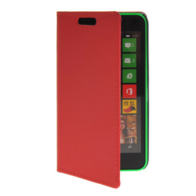 

MOONCASE Slim Leather Flip Wallet Card Pouch with Kickstand Shell Back ЧЕХОЛ ДЛЯ Nokia Lumia 630 Red