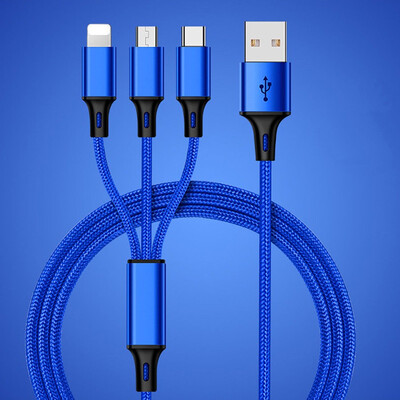 

Multi 3 in 1 USB Charger Cable Cord Micro USB Type C For Apple Android Phone