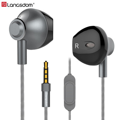 

Langsdom F9 Metal Phone Earphones Half In-ear Earphone with Microphone Stereo Headset Earbuds for phone Xiaomi fone de ouvido