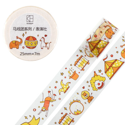 

Kinbor hand book&paper tape 15mm7mhand book sticker basic circus - roof DTB64316