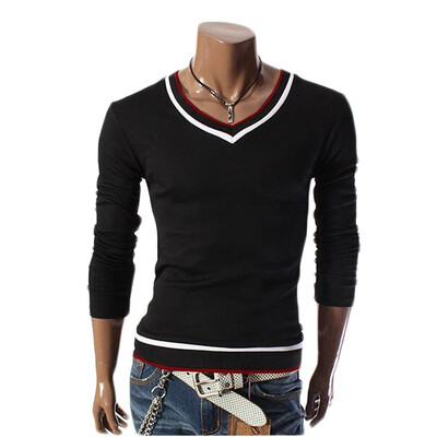 

Zogaa New Korean Men's T-shirt Contrast Color Slim