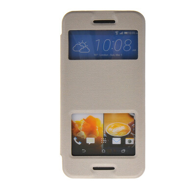 

MOONCASE View Window Leather Side Flip Pouch Stand Slim Shell Back ЧЕХОЛ ДЛЯ HTC One M9 White