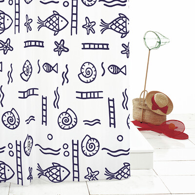 

Germany Reid RIDDER blue underwater world polyester shower curtain width 18M high 2M 46313 blue