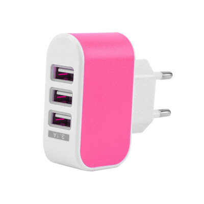 

Triple USB Port Wall Home Travel AC Power Charger Adapter 3.1A EU Plug