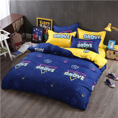 

Cntomlv Classic bedding set 5 size grey blue flower bed linens 4pcsset duvet cover set Pastoral bed sheet AB side duvet cover
