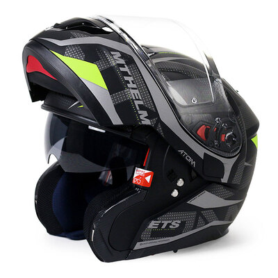

MT HELMETS 972 motorcycle helmet double lens open face helmet winter men&women warm full face helmet electric car helmet matte black&yellow XL code