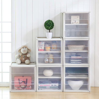 

Yimei family goods emc combination storage cabinet with door locker plastic tier storage box snack storage box YM-3856