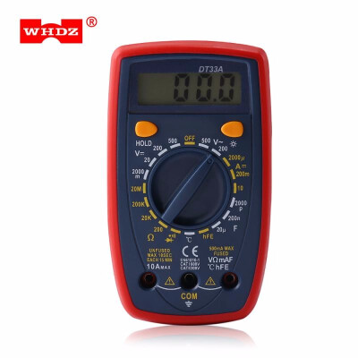 

WHDZ DT33A Digital Multimeter with Backlight Display Alarm Voltage Tester