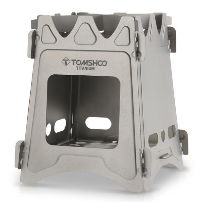 

TOMSHOO Camping Wood Stove Portable Folding Lightweight Titanium Wood Burning Backpacking Stove for Outdoor Survival Cooking Picni