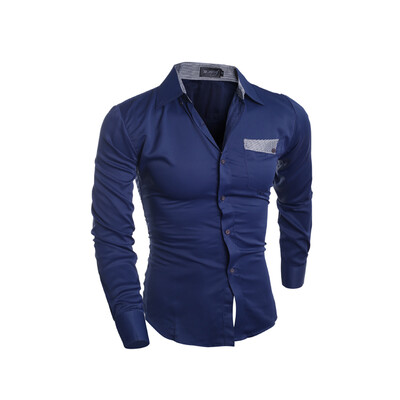 

Zogaa New Men Shirt Color Matching Korean