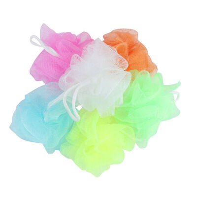 

MyMei 3x Random Colors BODY PUFF SPONGES NET MESH BALL HOME SCRUNCHIE MASSAGE RELAX