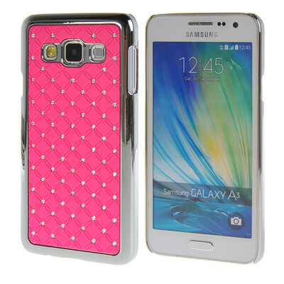 

MOONCASE Galsxy А3 Футляр Роскошные Chrome горный хрусталь Bling Звезда задняя крышка чехол для Samsung Galsxy A3 розовый